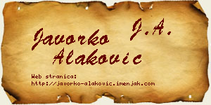 Javorko Alaković vizit kartica